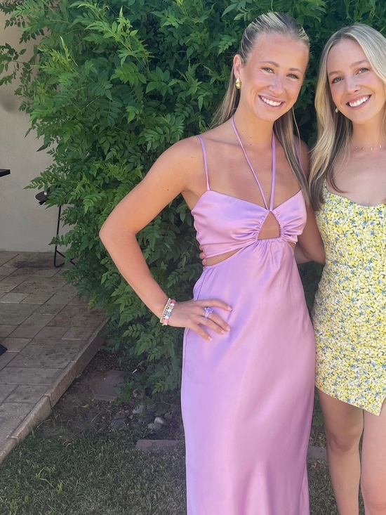 Show Me Your MuMu Dresses & Skirts - Show Me Your MuMu Lavender Cutout Satin Maxi Dress